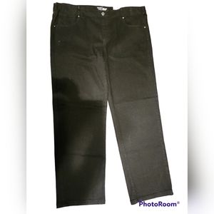 black mid-rise straight jeans